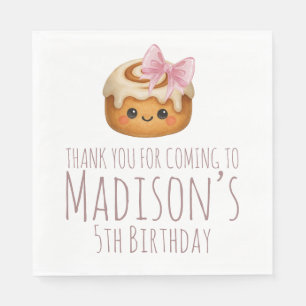 Serviette En Papier Fête d'anniversaire de fille aux petits pains à la