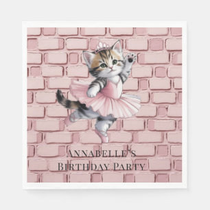 Serviette En Papier Fête d'anniversaire de fille avec ballerine et cha