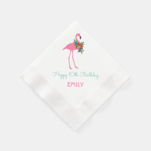 Serviette En Papier Fête d'anniversaire de flamant rose à Noël