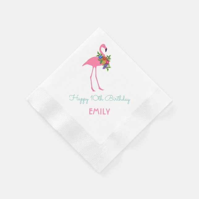 Serviette En Papier Fête d'anniversaire de flamant rose à Noël (Coin)
