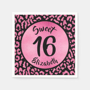 Serviette En Papier Fête d'anniversaire de Girl Leopard
