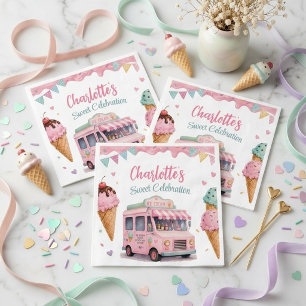 Serviette En Papier Fête d'anniversaire de glace personnalisée