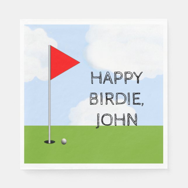 Serviette En Papier Fête d'anniversaire de golf (Devant)