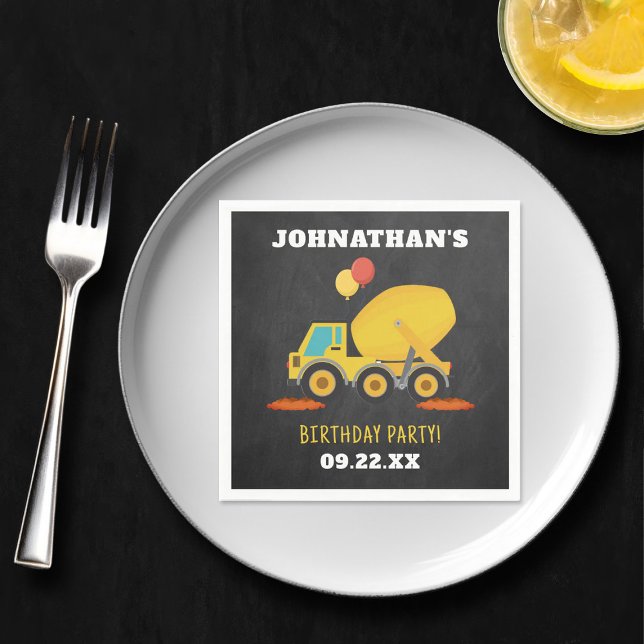 Serviette En Papier Fête d'anniversaire de la construction (Créateur téléchargé)