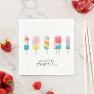 Serviette En Papier Fête d'anniversaire de la crème glacée d'été