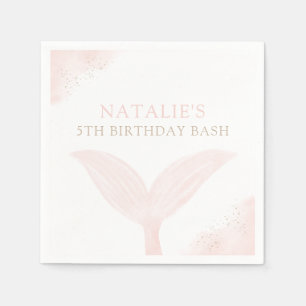 Serviette En Papier Fête d'anniversaire de la fille sirène rose