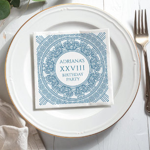 Serviette En Papier Fête d'anniversaire de la Grèce antique en bleu