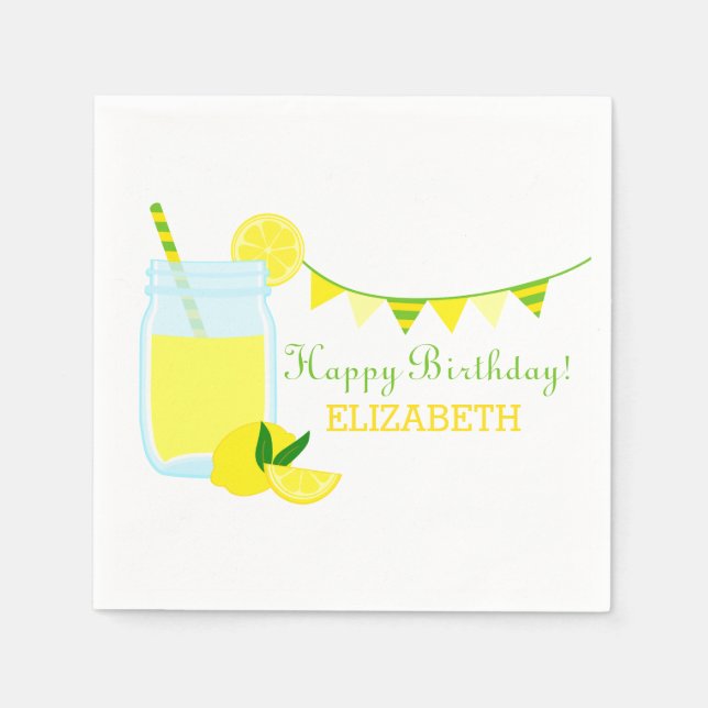 Serviette En Papier Fête d'anniversaire de la limonade (Devant)