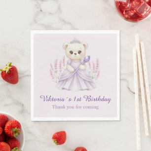 Serviette En Papier Fête d'anniversaire de la princesse Teddy Bear Lav