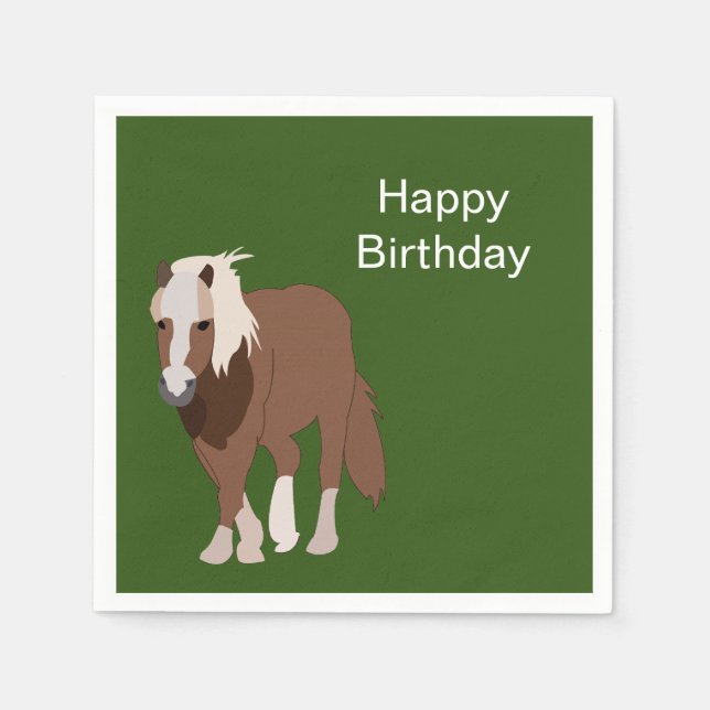 Serviette En Papier Fête d'anniversaire de l'animal cheval (Devant)