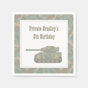 Serviette En Papier Fête d'anniversaire de l'armée de char militaire c