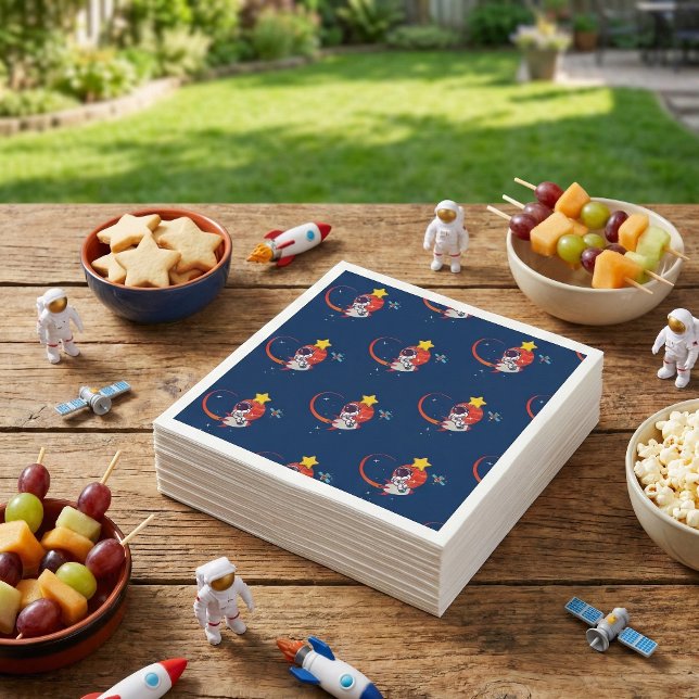 Serviette En Papier Fête d'anniversaire de l'astronaute de l'espace ex (Créateur téléchargé)