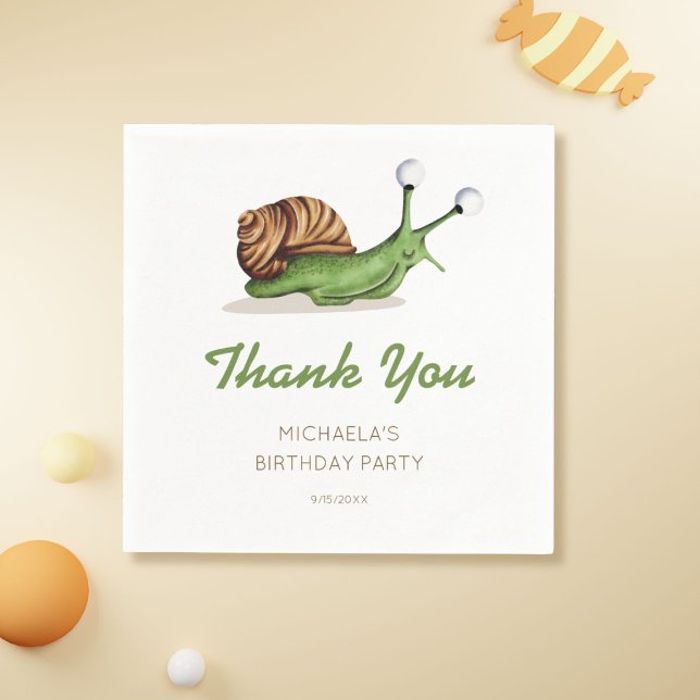 Serviette En Papier Fête d'anniversaire de l'escargot nature (Créateur téléchargé)