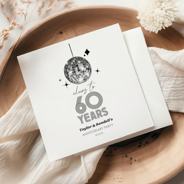 Serviette En Papier Fête d'anniversaire de mariage de 60 ans Disco Che (Créateur téléchargé)