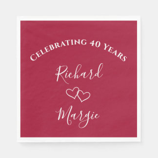 Serviette En Papier Fête d'anniversaire de mariage élégante et personn