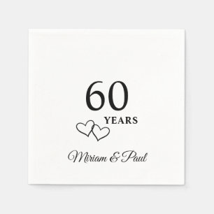 Serviette En Papier Fête d'anniversaire de mariage personnalisée pour 