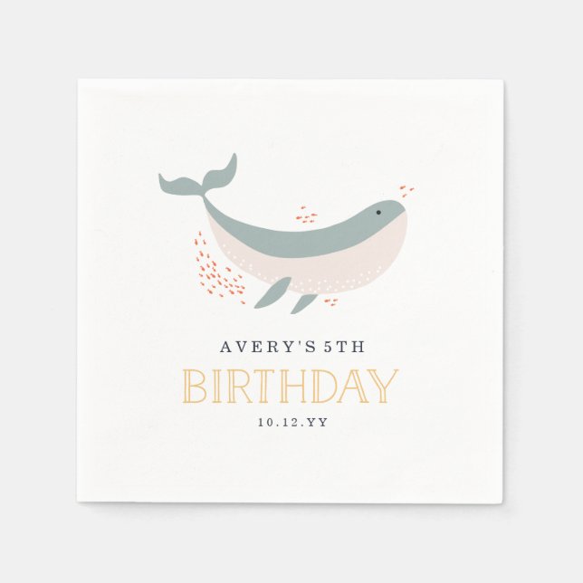 Serviette En Papier Fête d'anniversaire de Marine Life (Devant)