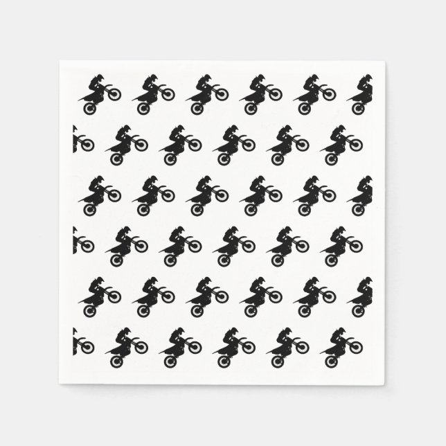 Serviette En Papier Fête d'anniversaire de Motocross (Devant)