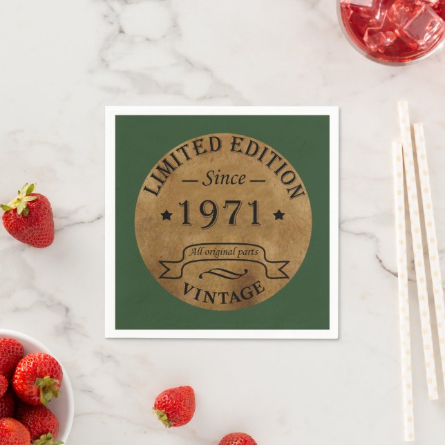 Serviette En Papier Fête d'anniversaire de naissance en 1971 (En situation)