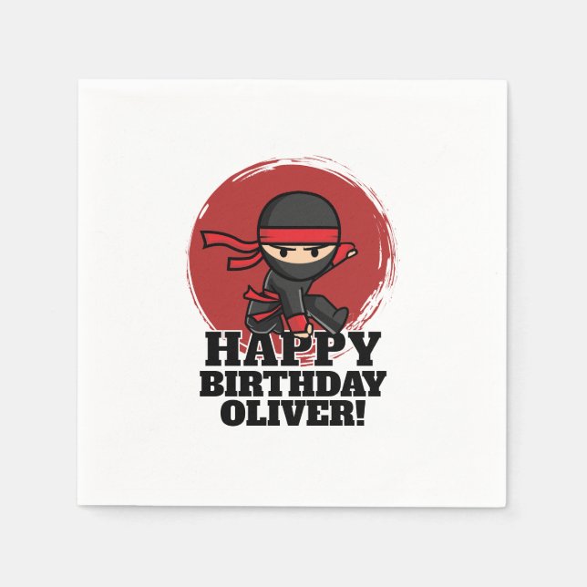 Serviette En Papier Fête d'anniversaire de ninja (Devant)