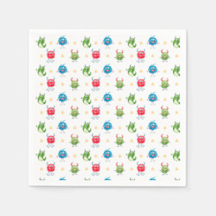 Serviette En Papier Fête d'anniversaire de notre petit monstre