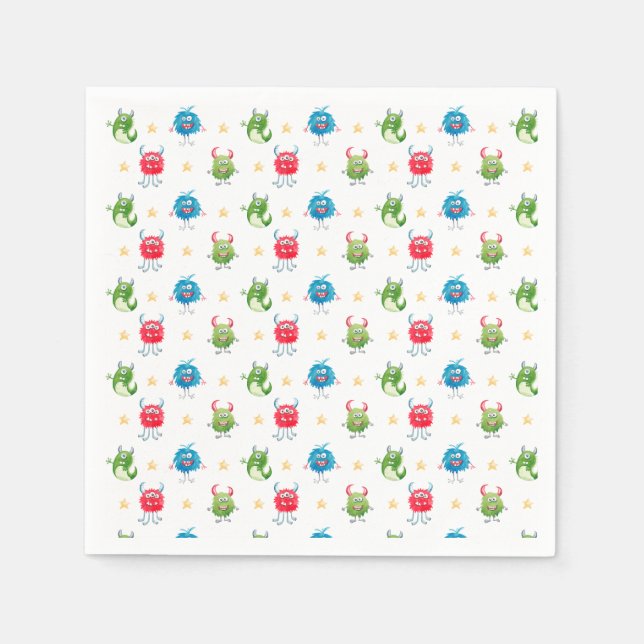 Serviette En Papier Fête d'anniversaire de notre petit monstre (Devant)