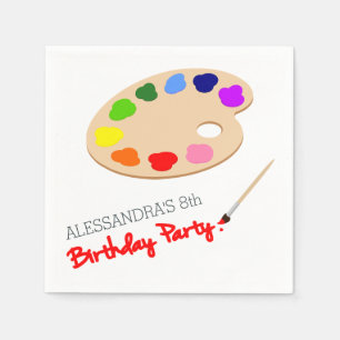 Serviette En Papier Fête d'anniversaire de peinture de palette