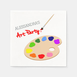 Serviette En Papier Fête d'anniversaire de peinture de palette
