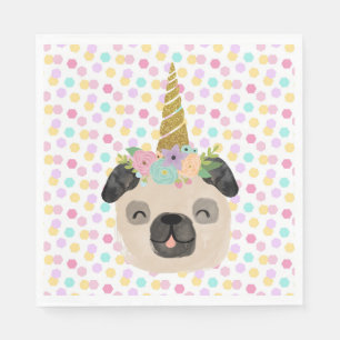 Serviette En Papier Fête d'anniversaire de petite fille de licorne de