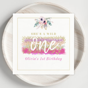 Serviette En Papier Fête d'anniversaire de première année de fille Boh