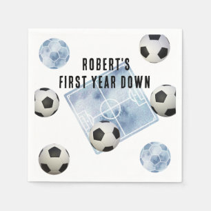 Serviette En Papier Fête d'anniversaire de première année de soccer