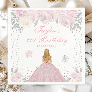 Serviette En Papier Fête d'anniversaire de princesse aux cheveux blond