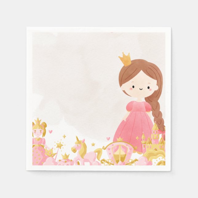 Serviette En Papier Fête d'anniversaire de princesse royale (Devant)