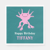 Fête d'anniversaire de salamandre rose Axolotl mig