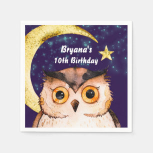 Serviette En Papier Fête d'anniversaire de sommeil pyjama Night Owl Pu
