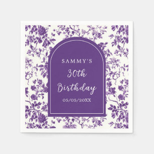 Serviette En Papier Fête d'anniversaire de style chinois antique viole
