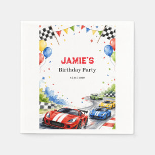Serviette En Papier Fête d'anniversaire de voiture de course Sports Ga