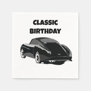Serviette En Papier Fête d'anniversaire de voiture vintage classique