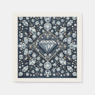 Serviette En Papier Fête d'anniversaire Denim & Diamonds Glam Bling