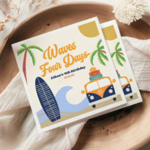 Serviette En Papier Fête d'anniversaire des 4 ans de Waves Four Days S