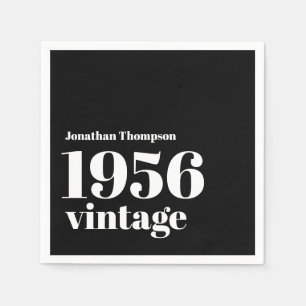 Serviette En Papier Fête d'anniversaire des 70 ans vintage 1956 nom no