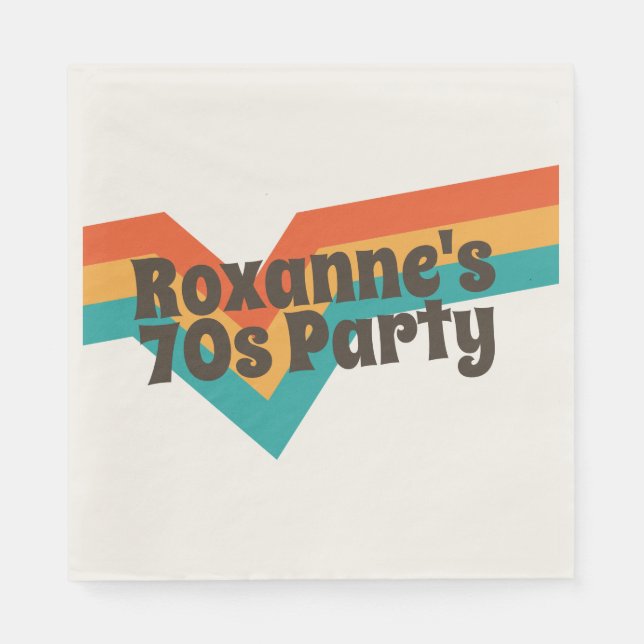 Serviette En Papier Fête d'anniversaire des années 70  (Devant)