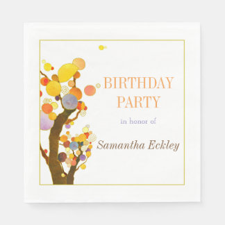 Serviette En Papier Fête d'anniversaire des arbres lunaires