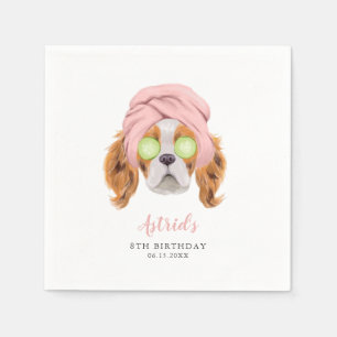 Serviette En Papier Fête d'anniversaire des filles de Chiens mignons 