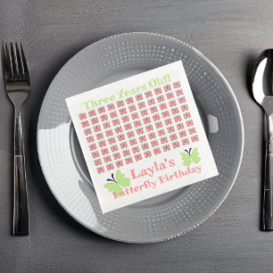 Serviette En Papier Fête d'anniversaire des papillons