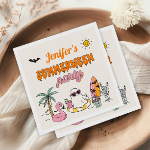 Serviette En Papier Fête d'anniversaire d'Halloween au bord de la pisc