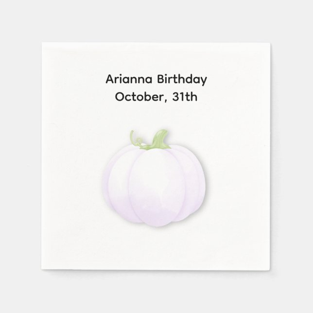 Serviette En Papier Fête d'anniversaire d'Halloween | Conception Citro (Devant)