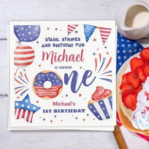 Serviette En Papier Fête d'anniversaire du 1er juillet 4 