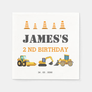 Serviette En Papier Fête d'anniversaire du camion de construction