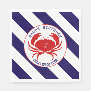 Serviette En Papier Fête d'anniversaire du crabe rouge